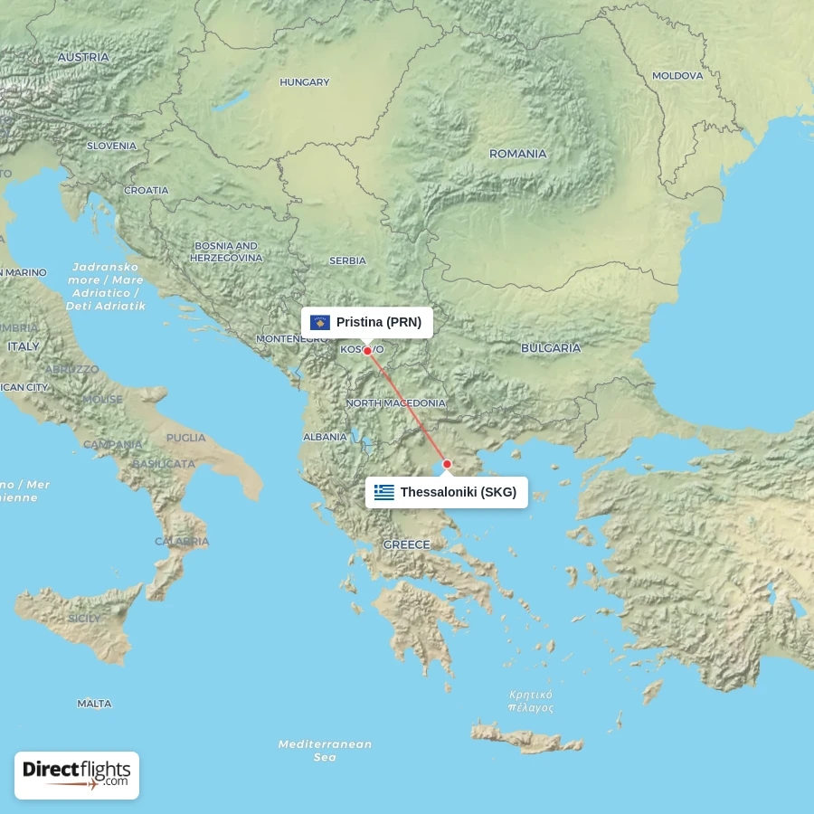 PRN - SKG route map