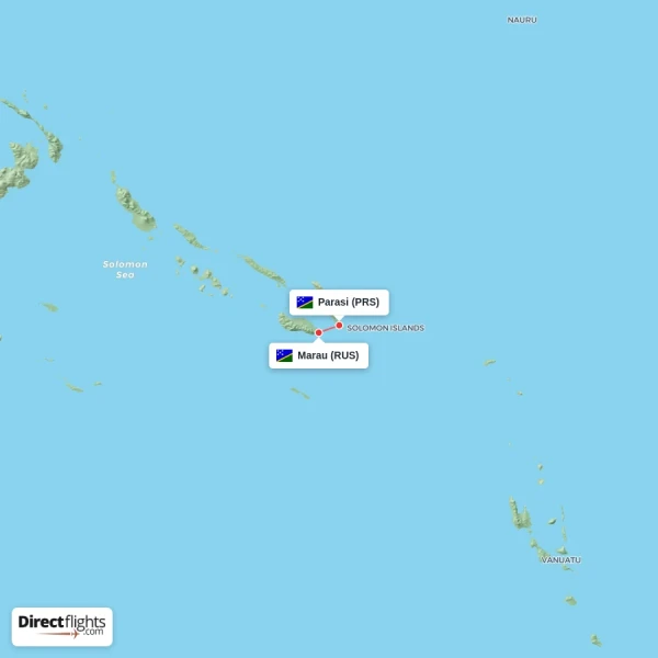 Parasi - Marau direct flight map