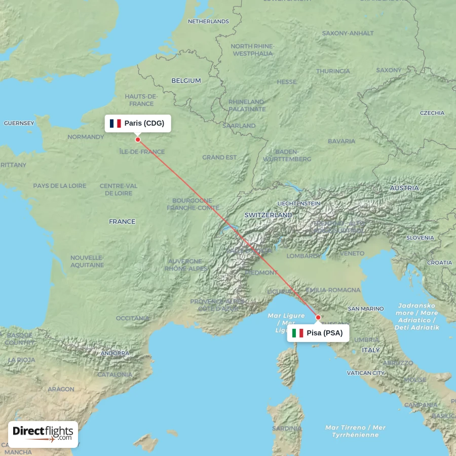 PSA - CDG route map