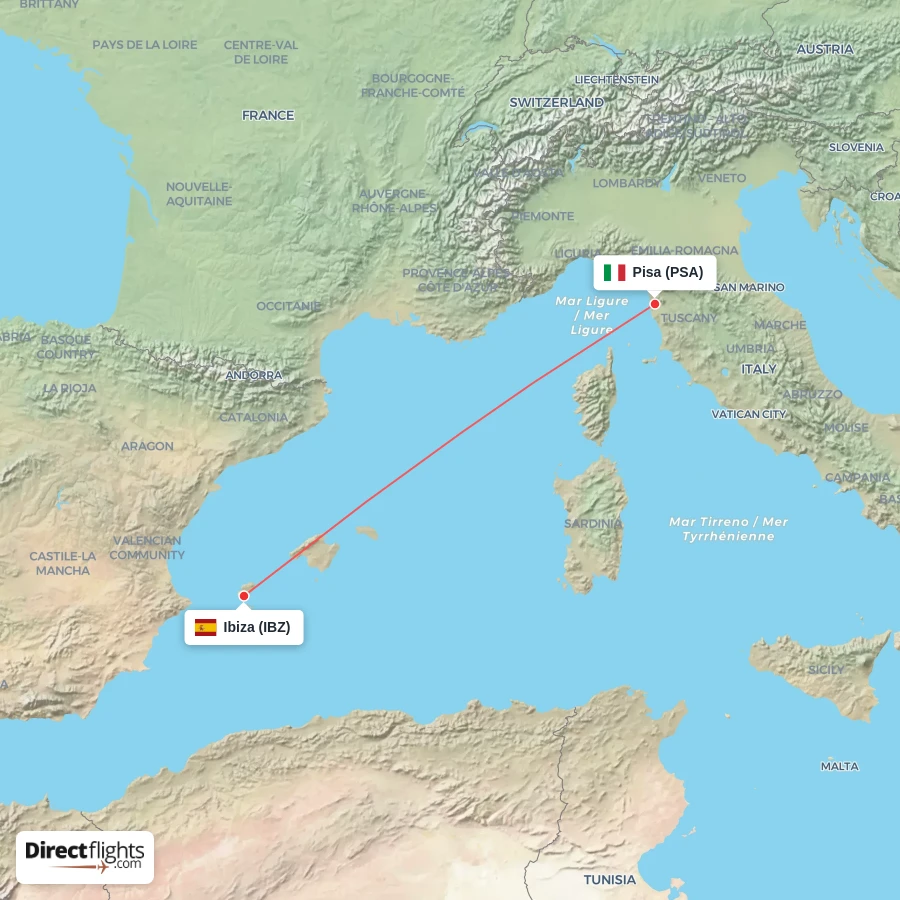 PSA - IBZ route map