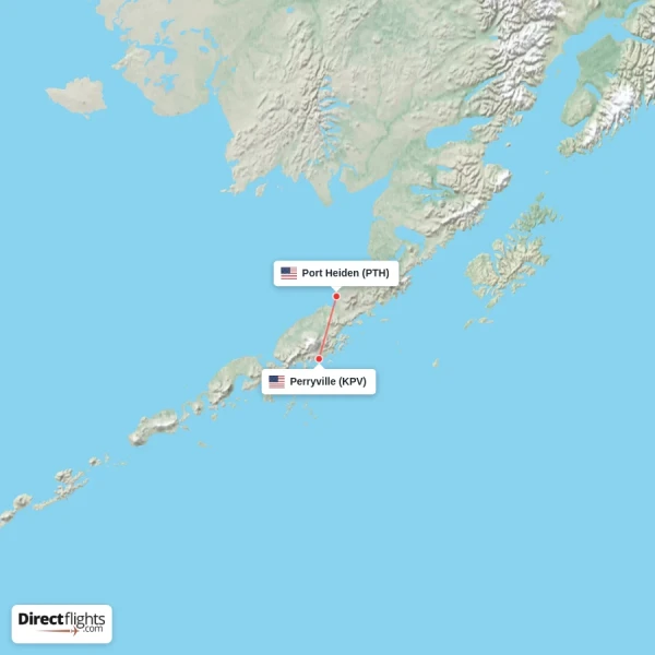 Port Heiden - Perryville direct flight map