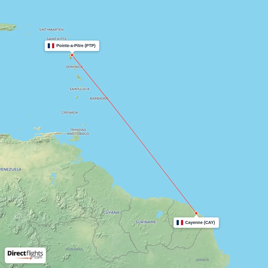 PTP - CAY route map