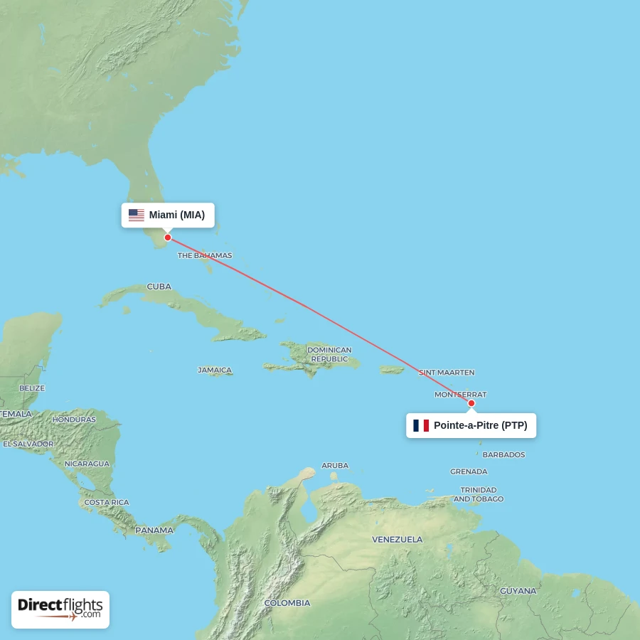 PTP - MIA route map