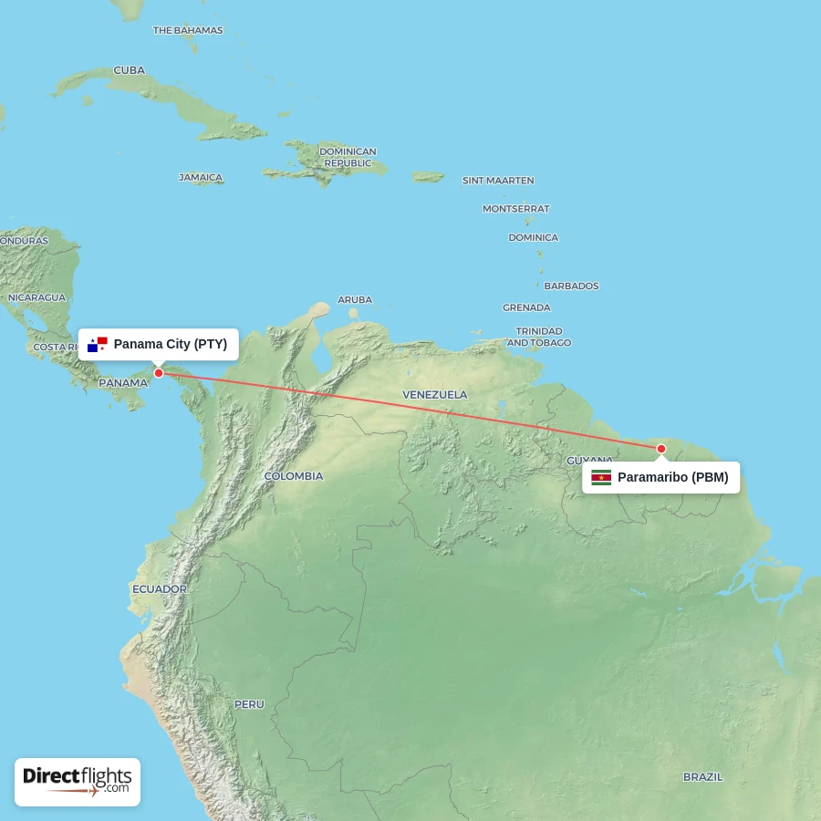 PTY - PBM route map