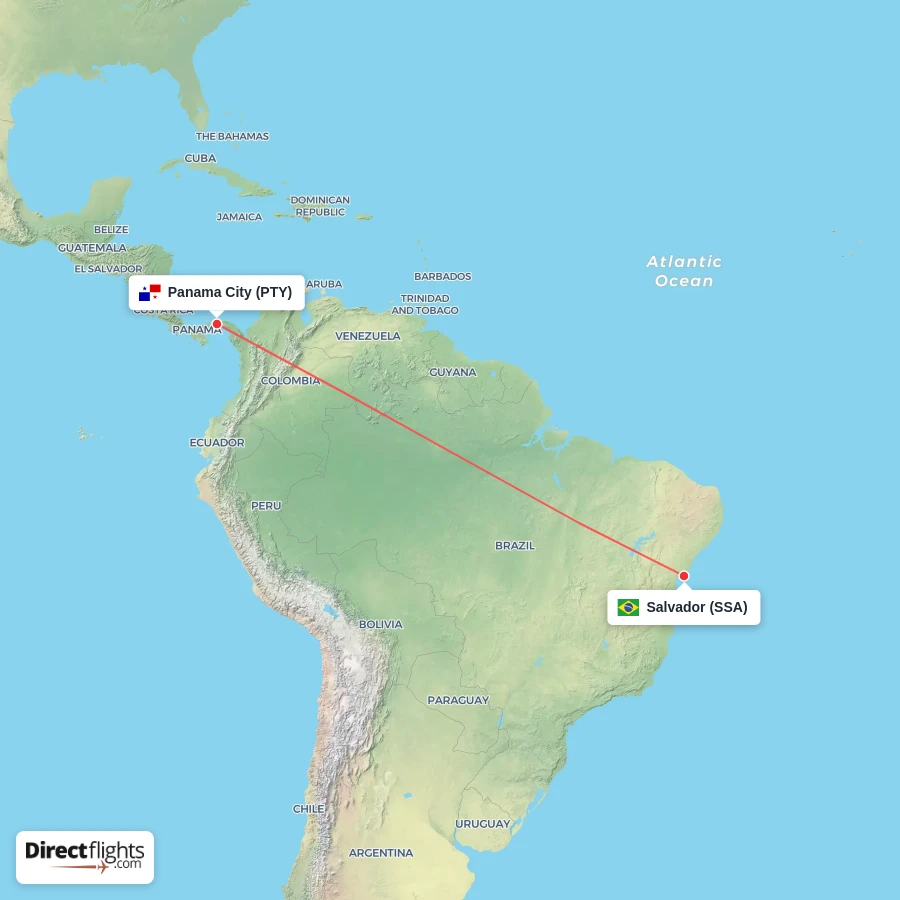 PTY - SSA route map