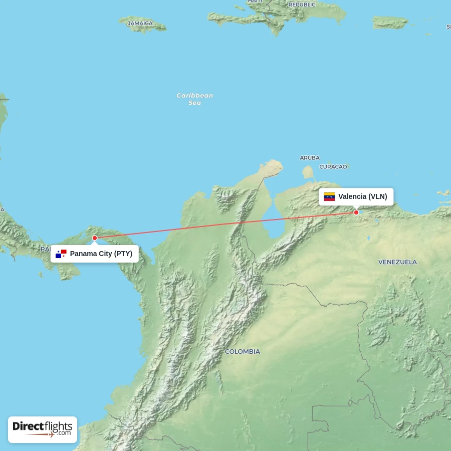 PTY - VLN route map
