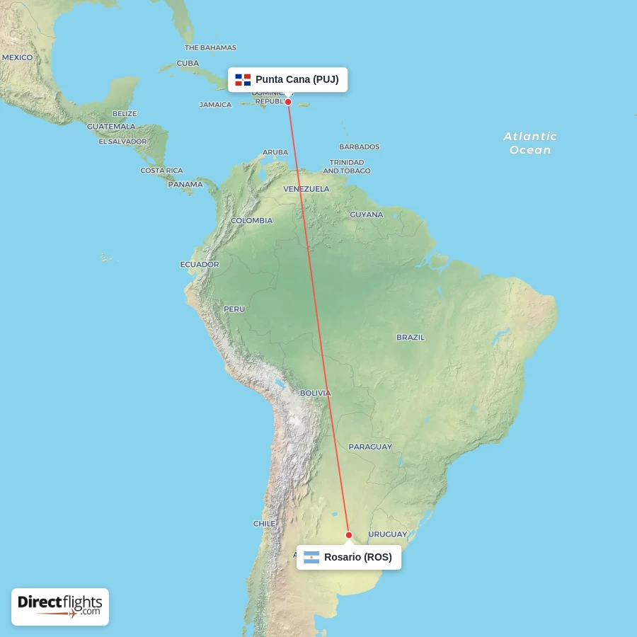 PUJ - ROS route map