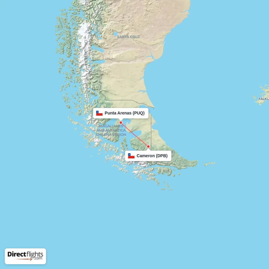 PUQ - DPB route map