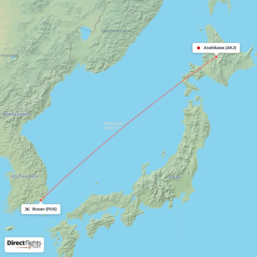 PUS - AKJ route map
