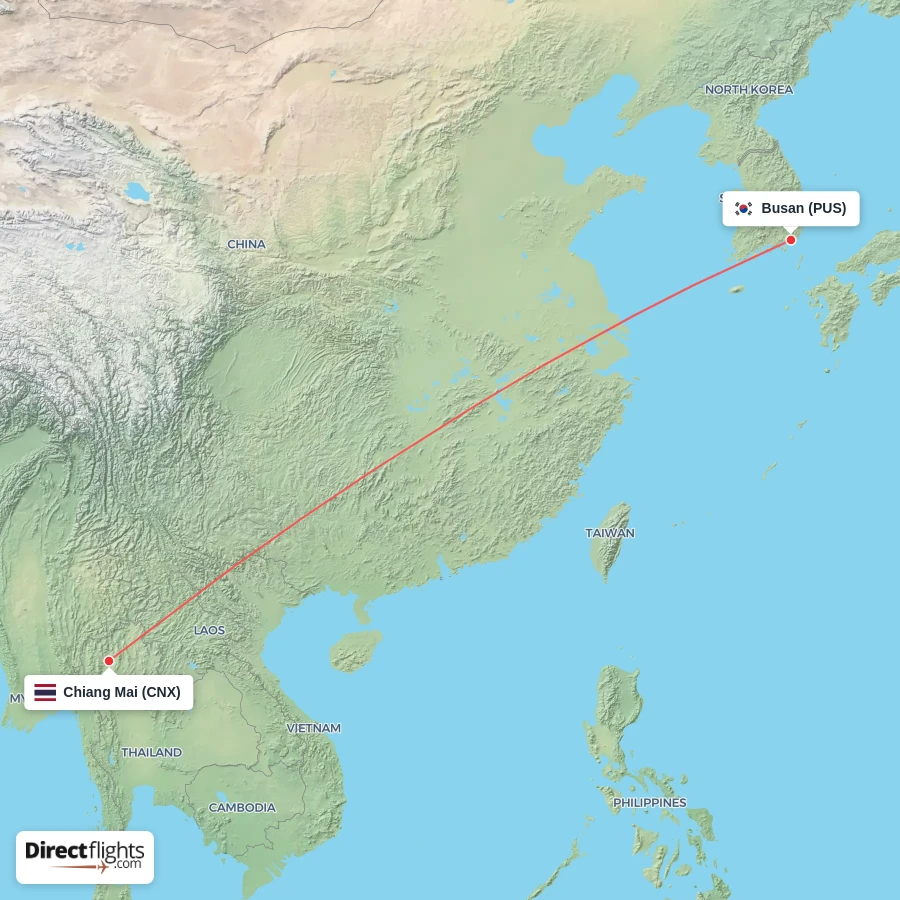 PUS - CNX route map