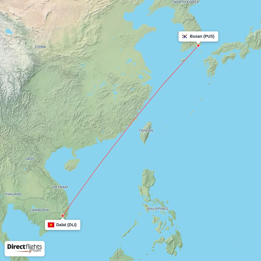 PUS - DLI route map