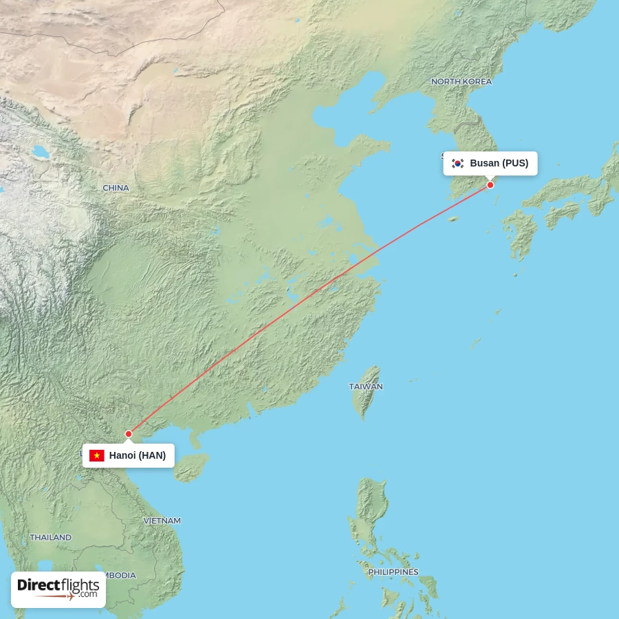 PUS - HAN route map
