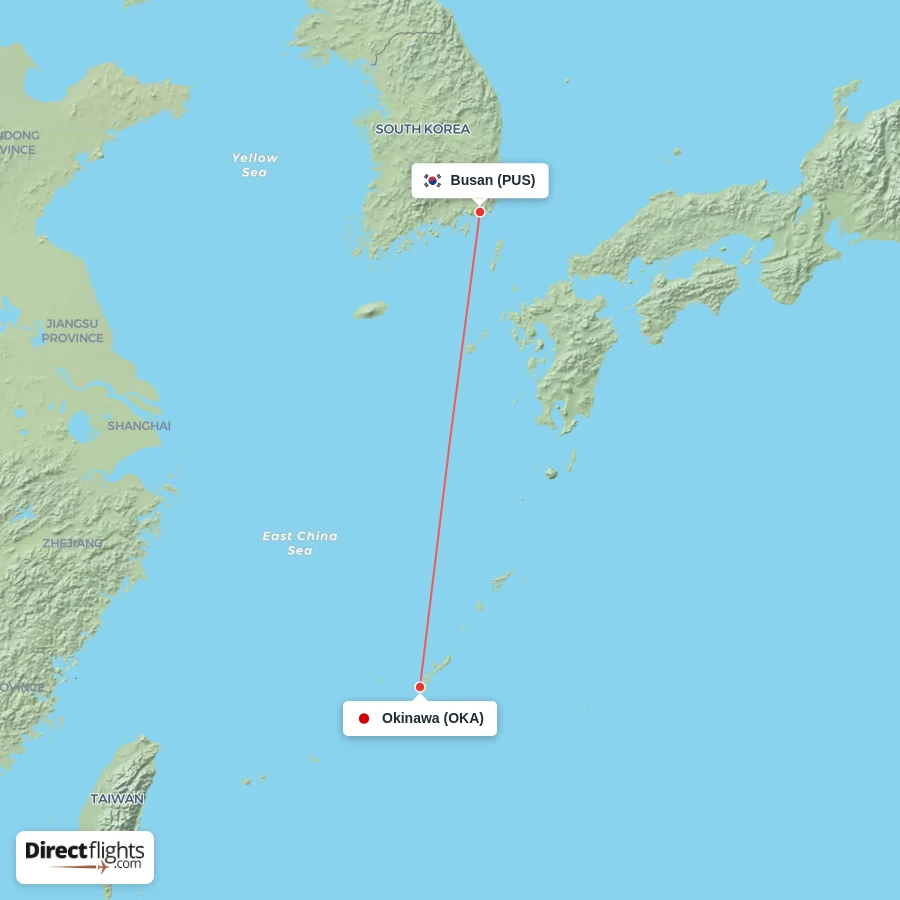 PUS - OKA route map