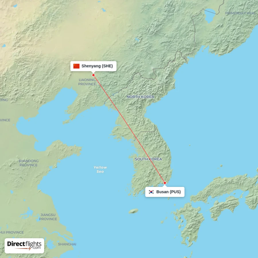PUS - SHE route map