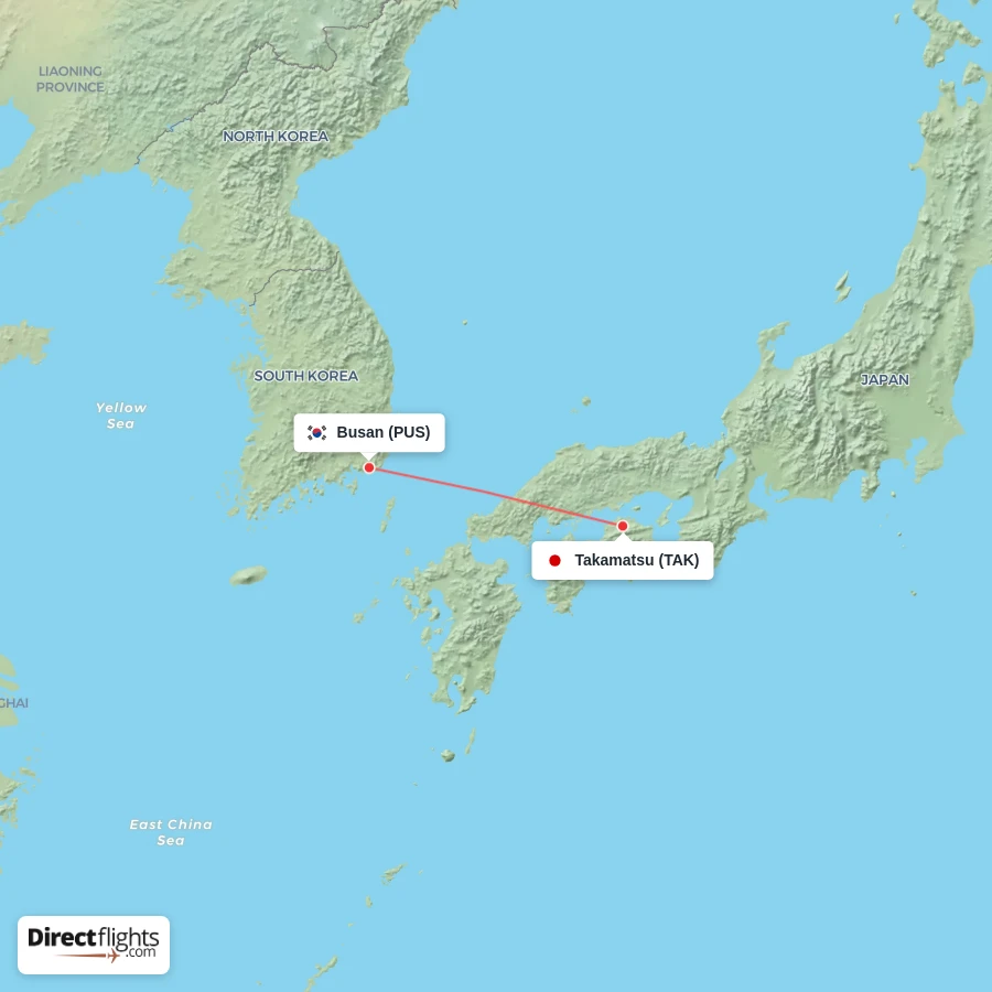 PUS - TAK route map