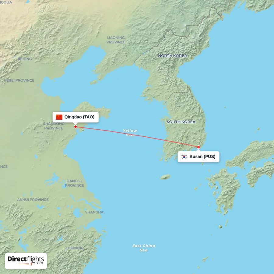 PUS - TAO route map