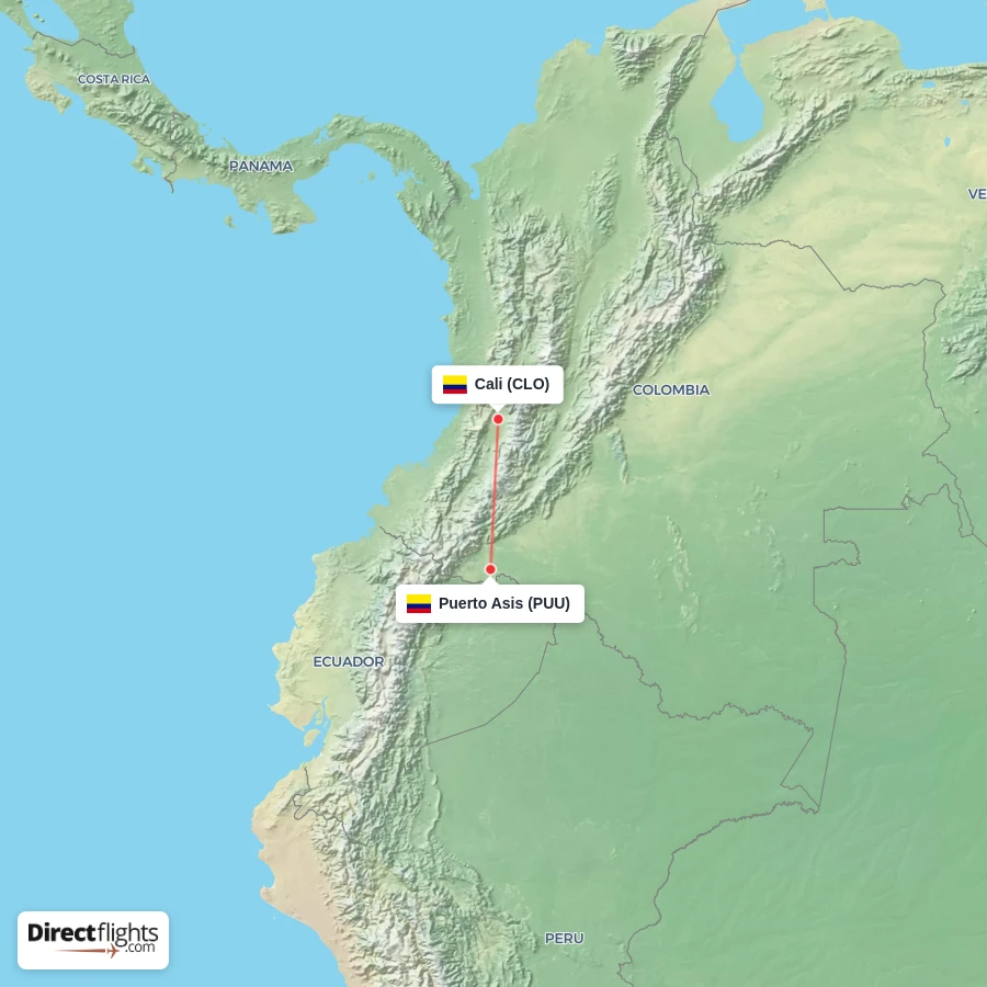 PUU - CLO route map