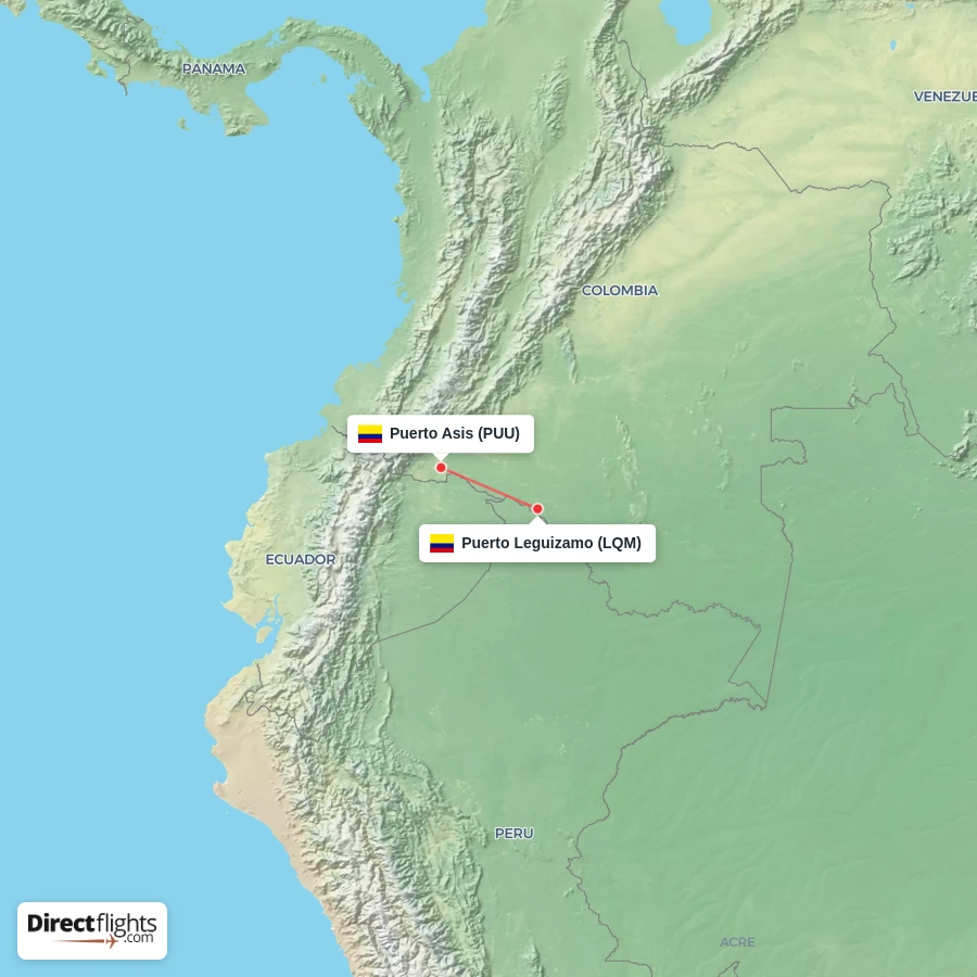 PUU - LQM route map