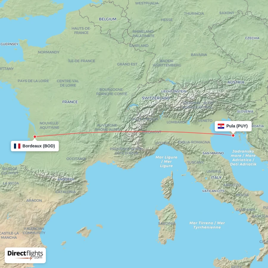 PUY - BOD route map