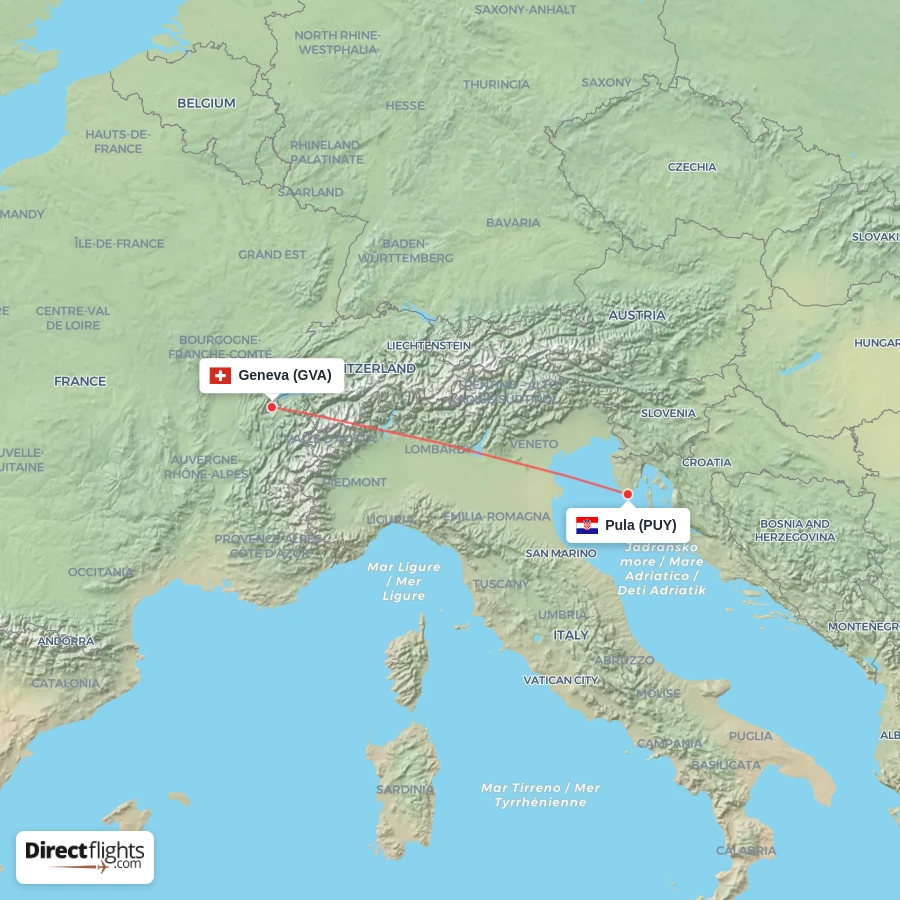 PUY - GVA route map