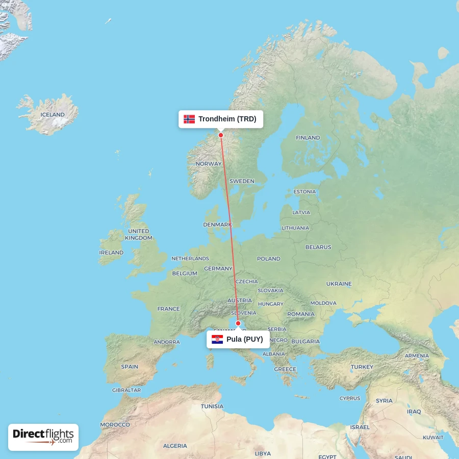 PUY - TRD route map
