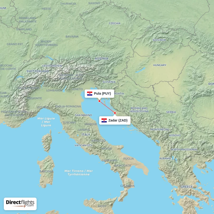 PUY - ZAD route map