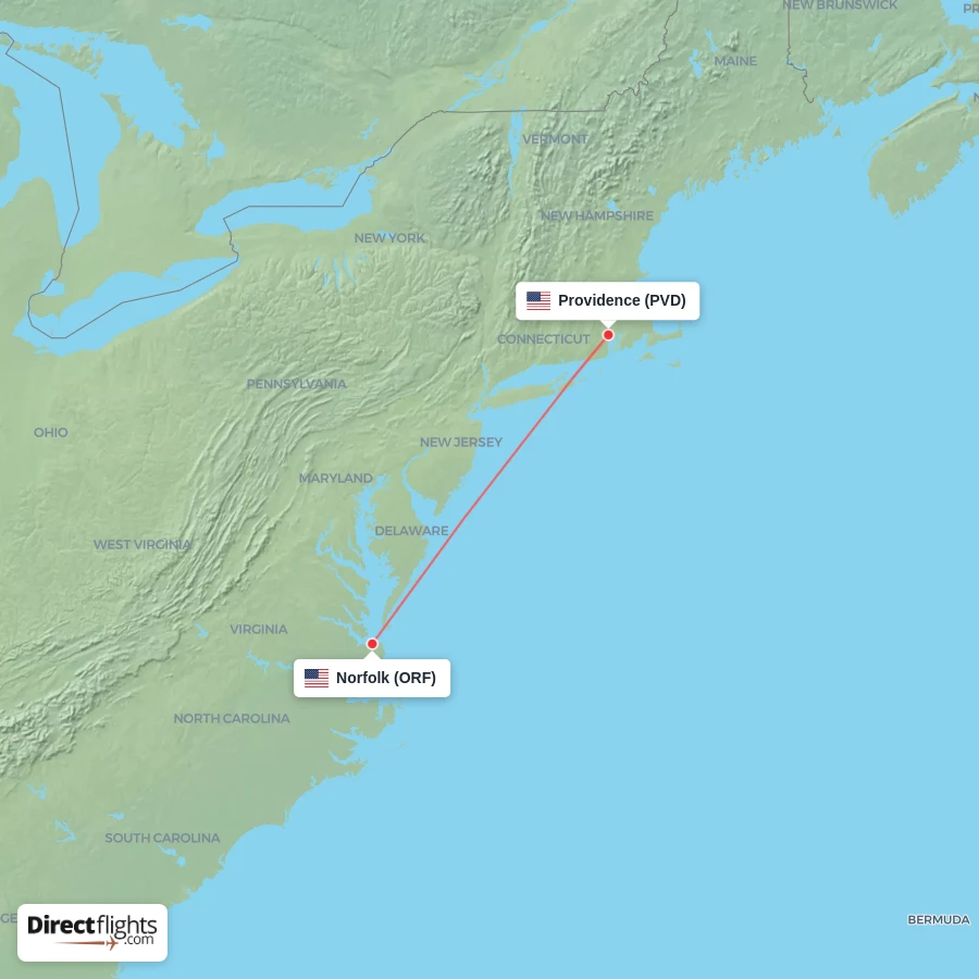 PVD - ORF route map