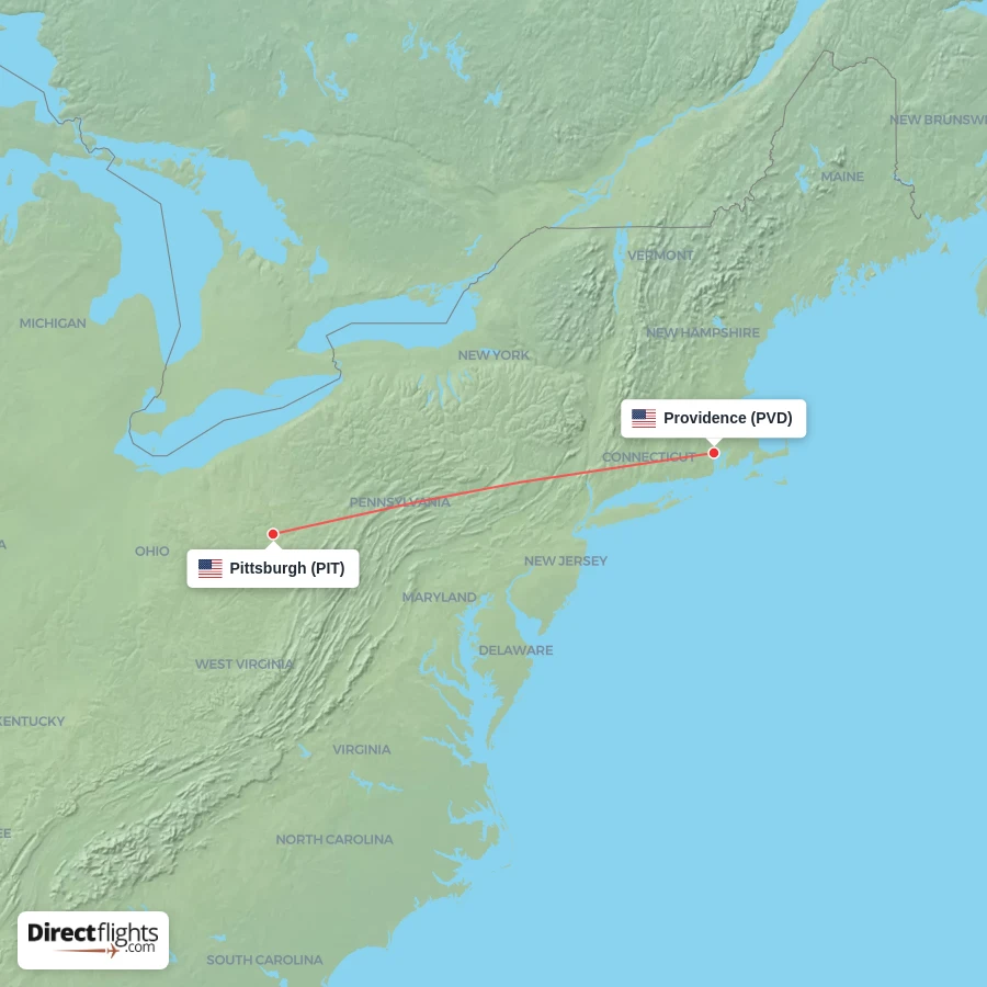 PVD - PIT route map