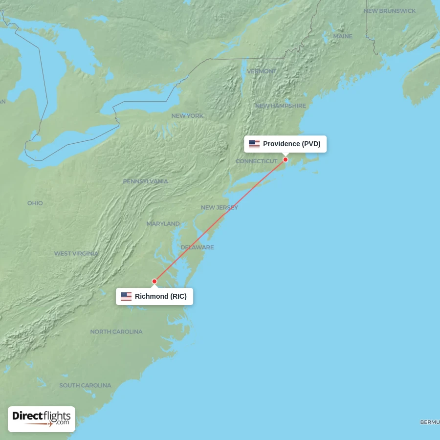 PVD - RIC route map