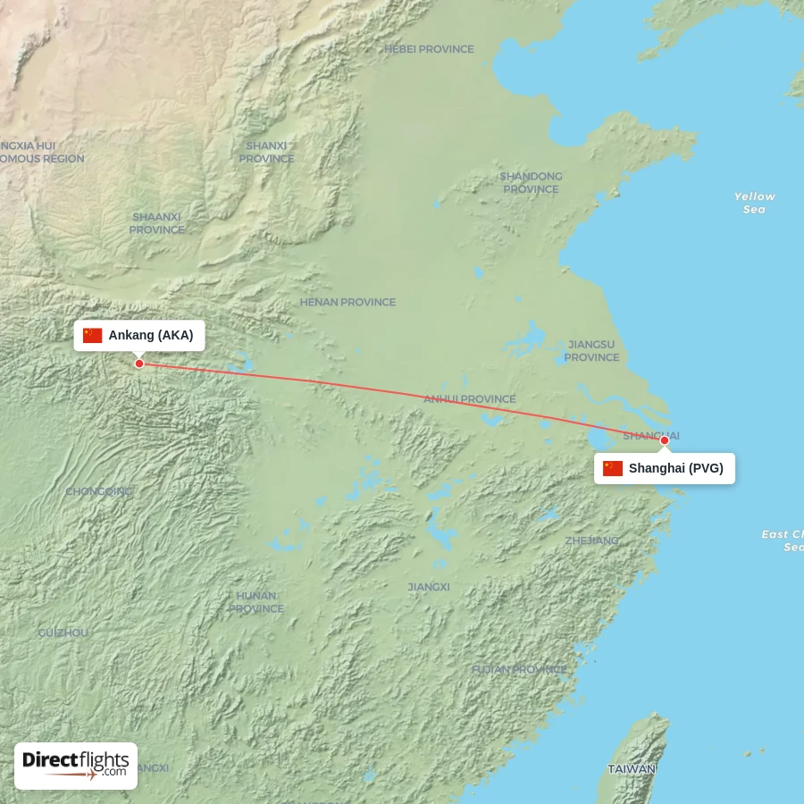PVG - AKA route map