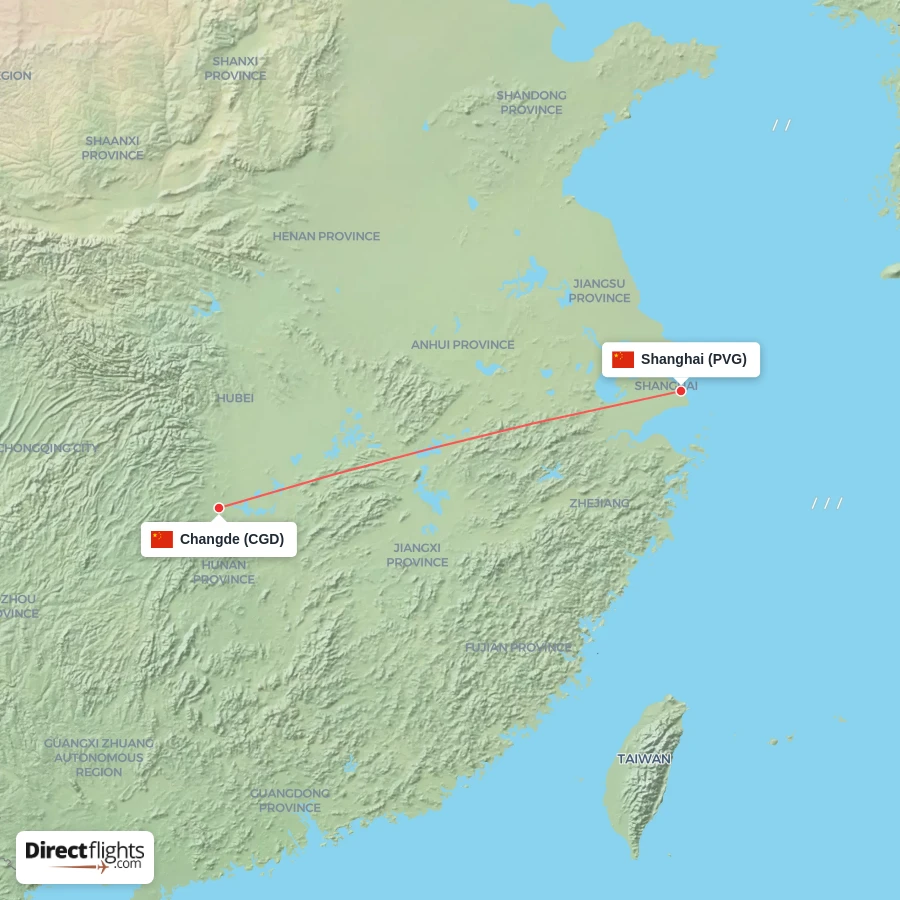 PVG - CGD route map
