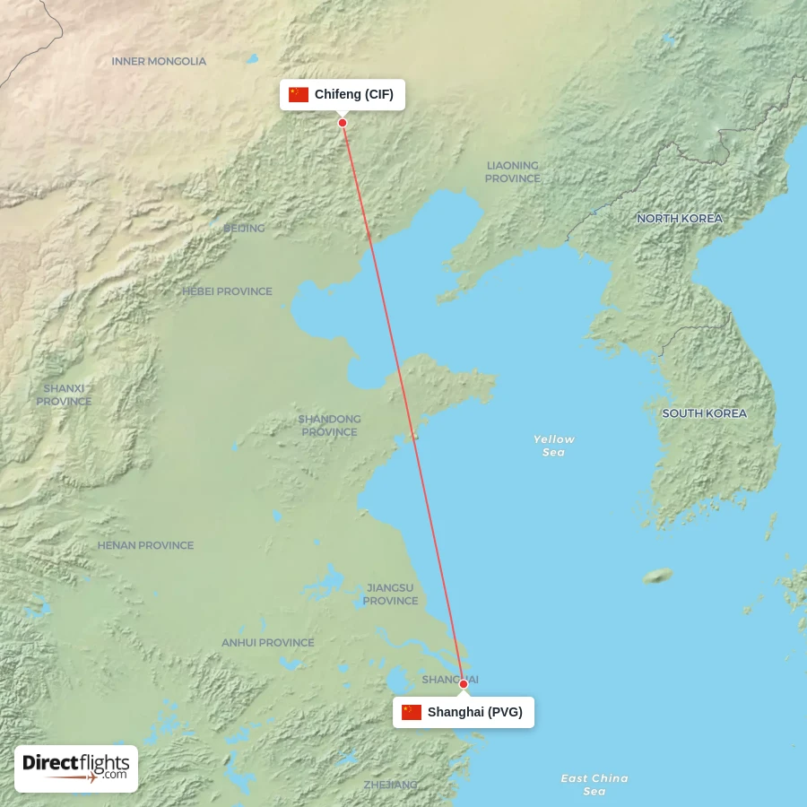 PVG - CIF route map