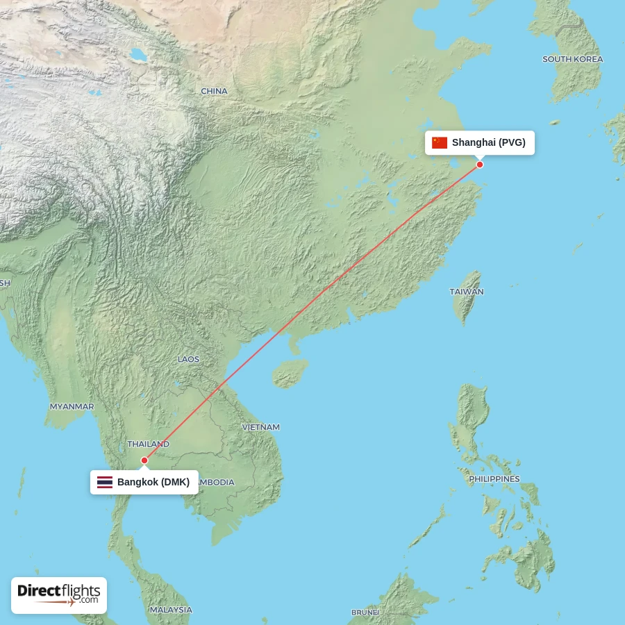 PVG - DMK route map