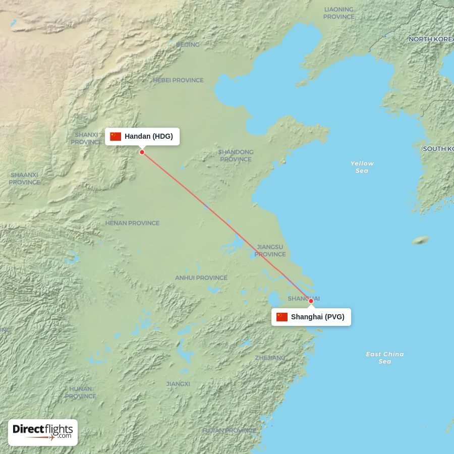 PVG - HDG route map