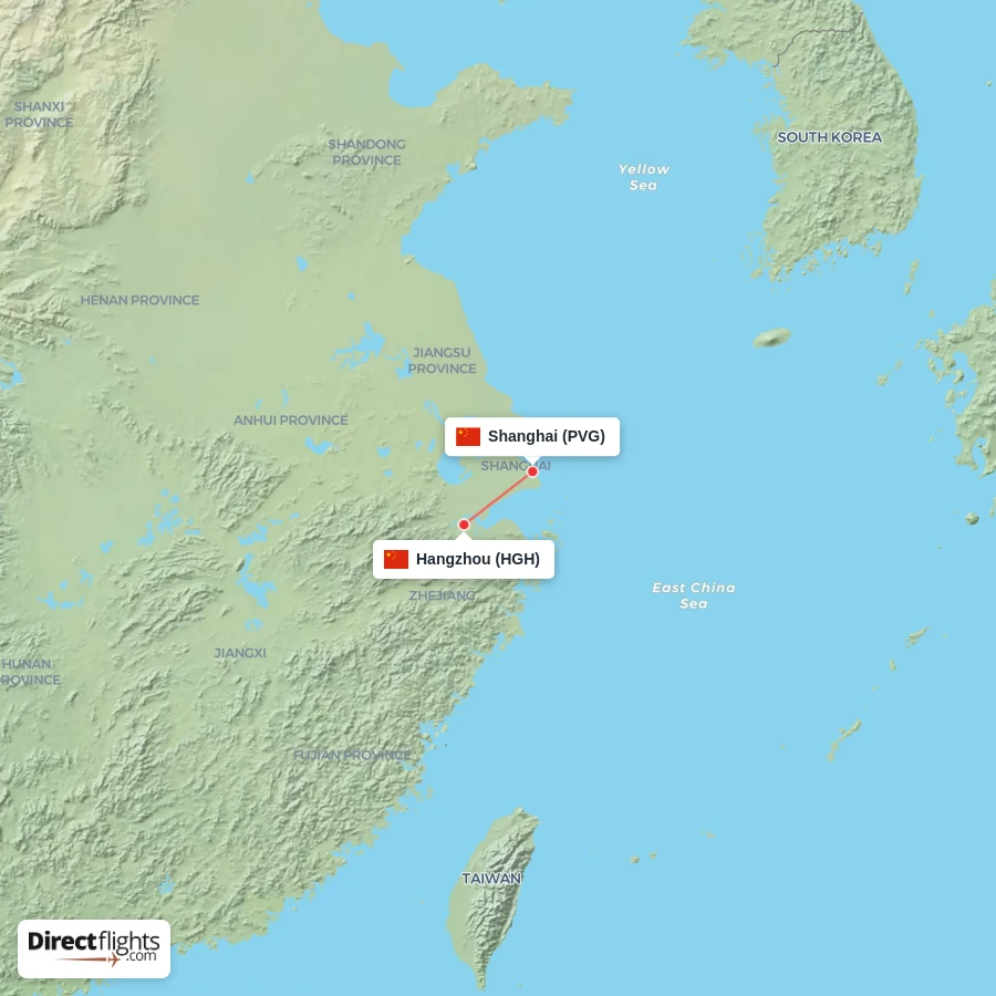 PVG - HGH route map