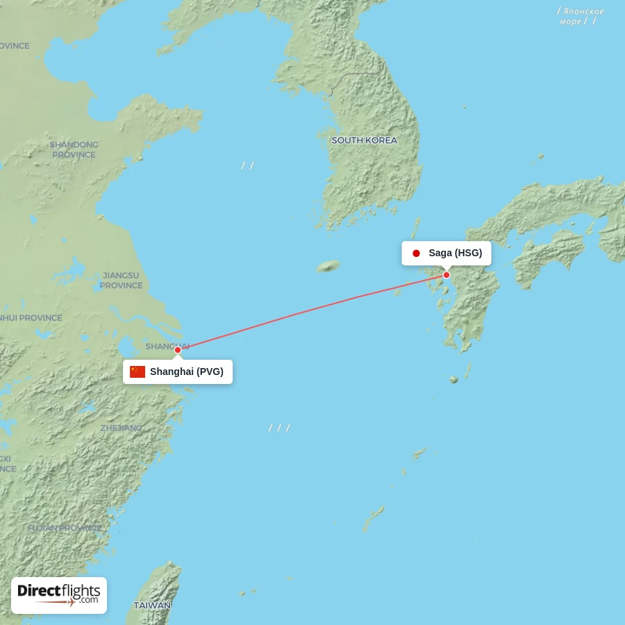 PVG - HSG route map