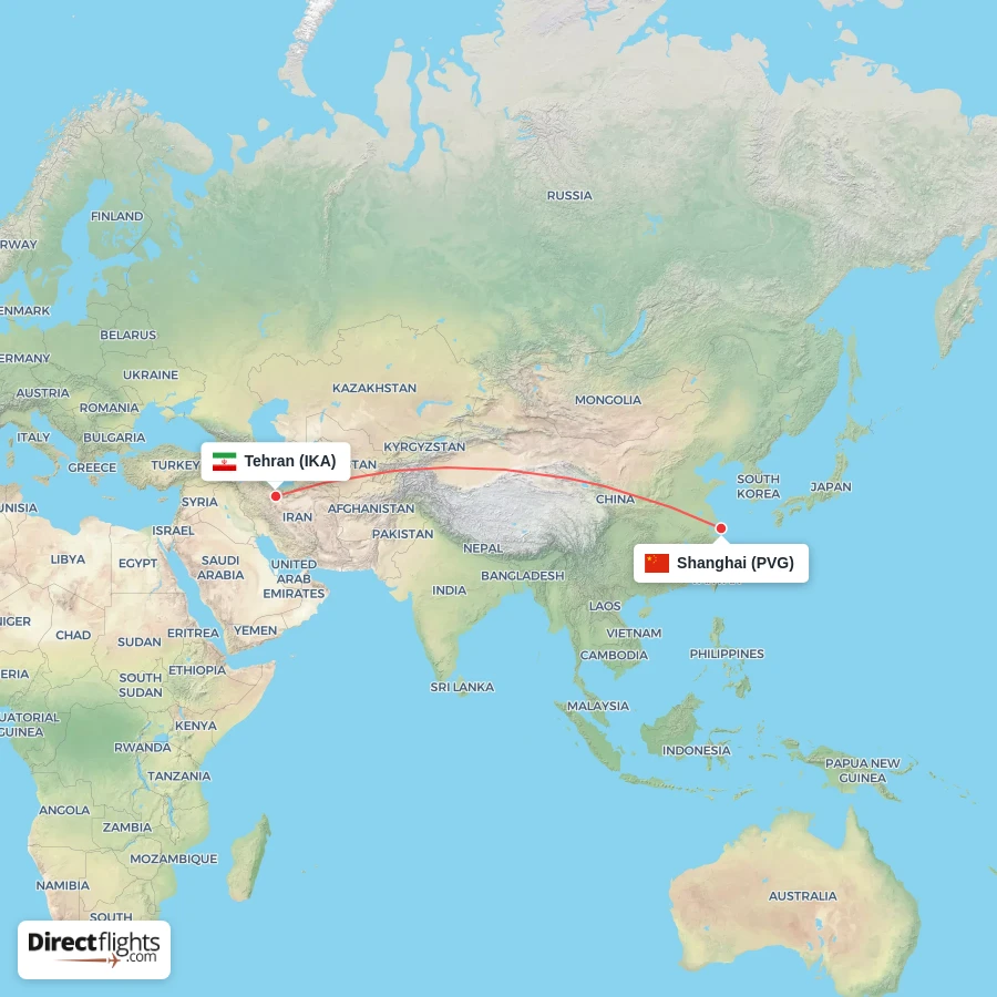 PVG - IKA route map