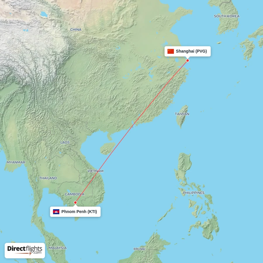 PVG - KTI route map