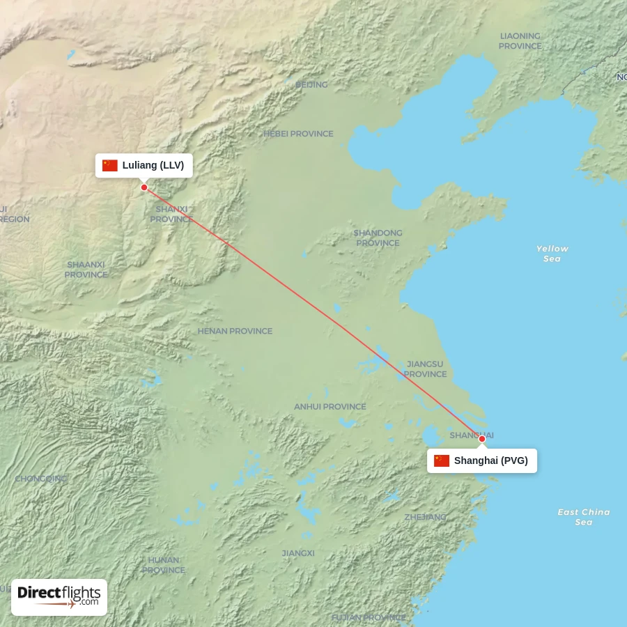 PVG - LLV route map