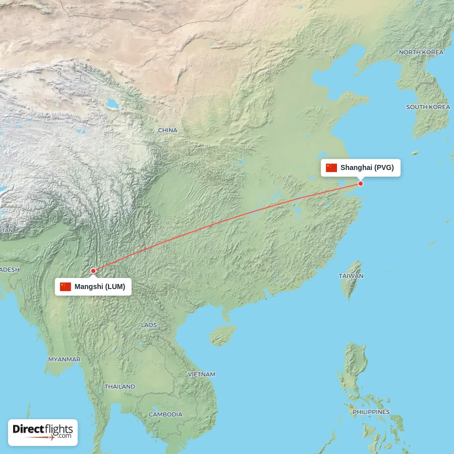 PVG - LUM route map
