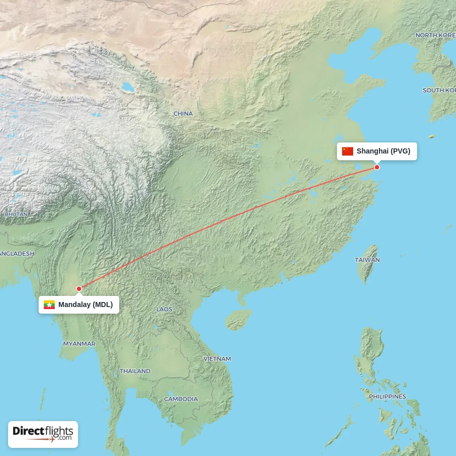 PVG - MDL route map