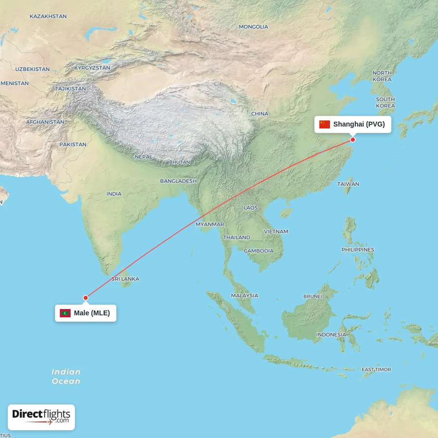 PVG - MLE route map