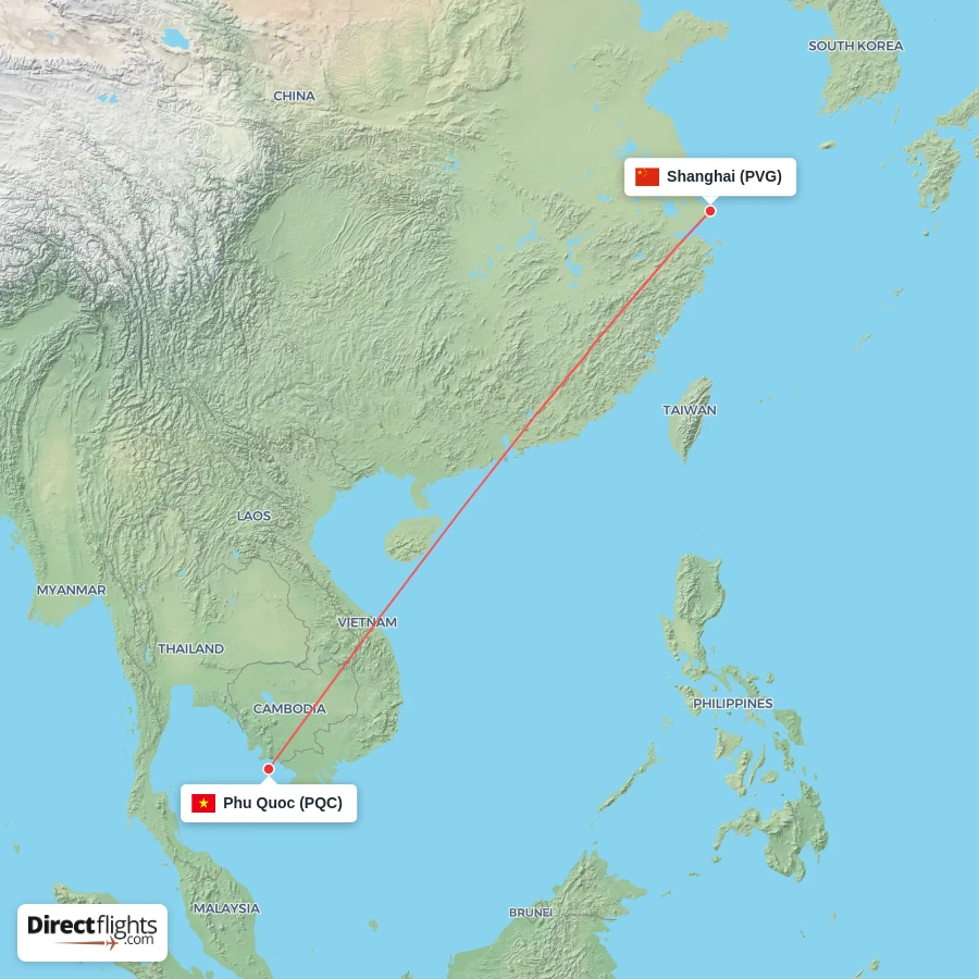 PVG - PQC route map
