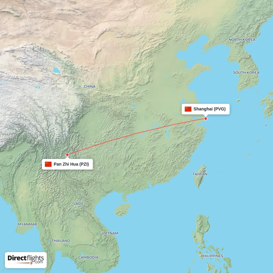 PVG - PZI route map