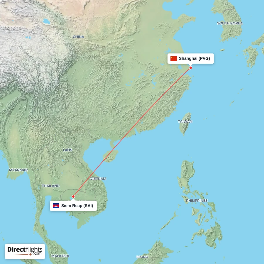 PVG - SAI route map