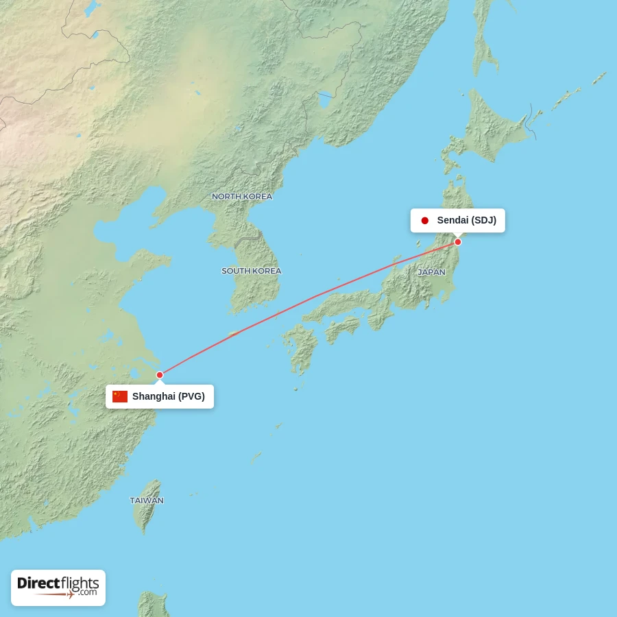 PVG - SDJ route map