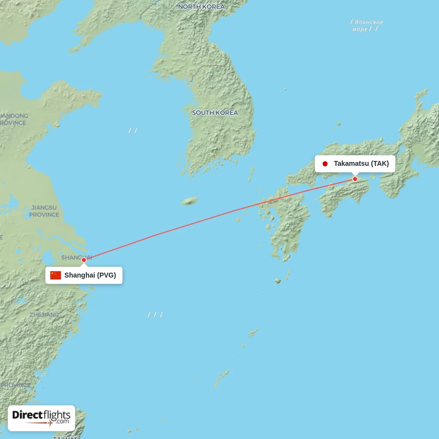 PVG - TAK route map