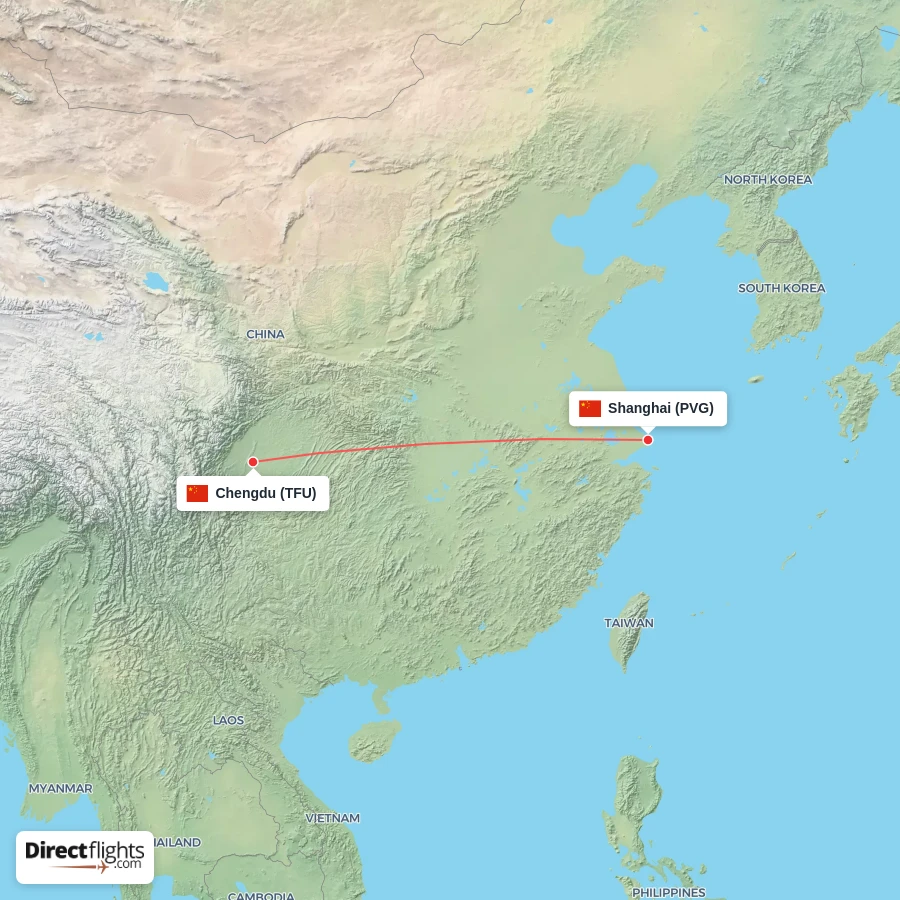 PVG - TFU route map