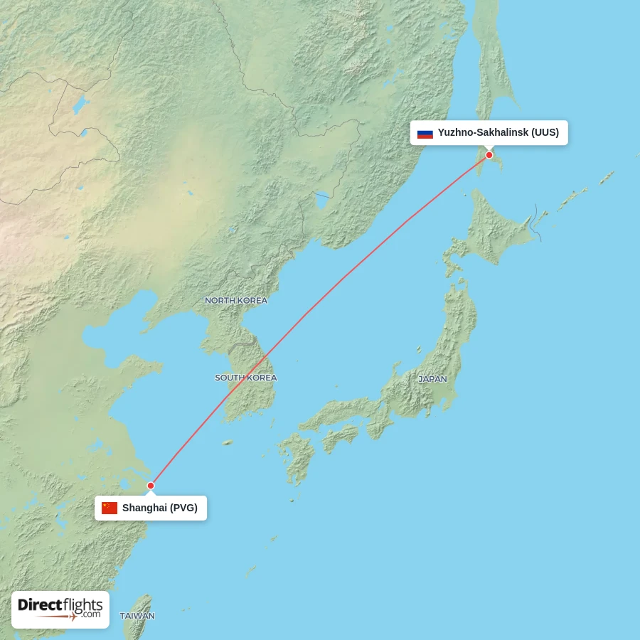 PVG - UUS route map