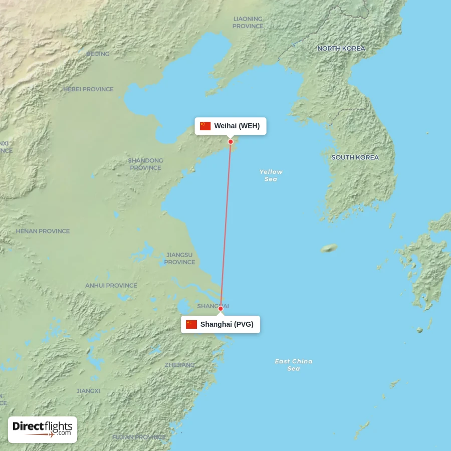 PVG - WEH route map